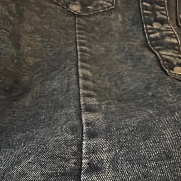 TRUTH | Blue Denim Acid Wash Vest with Button Details and Collarbone Studs - Picture 7 of 12